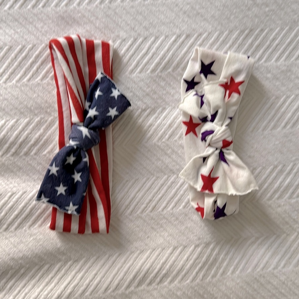 Patriotic Kids Star & Stripe Knot Headbands - Set of 2